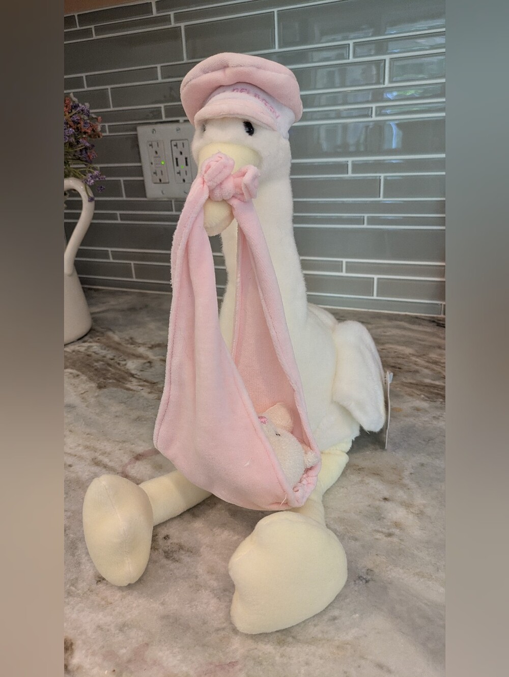 Pink Stork Stuffed Animal